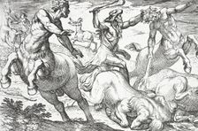 Hercules and the Centaurs, 1608. Creators: Nicolaus van Aelst, Antonio Tempesta