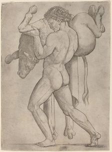 Hercules and the Cretan Bull, c. 1514/1515. Creator: Giovanni Antonio da Brescia