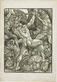 Hercules and the Giants, from Scenes from the Life of Hercules, c. 1528. Creator: Gabriel Salmon