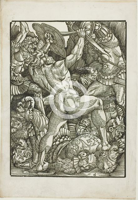 Hercules and the Giants, from Scenes from the Life of Hercules, c. 1528. Creator: Gabriel Salmon.
