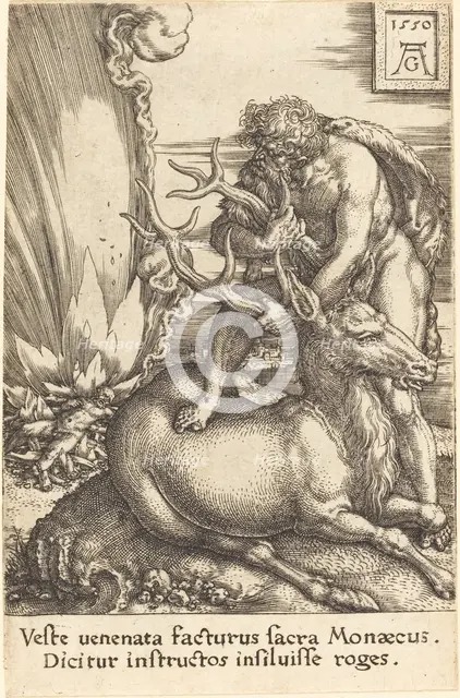 Hercules and the Hind, 1550. Creator: Heinrich Aldegrever.