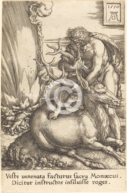 Hercules and the Hind, 1550. Creator: Heinrich Aldegrever.