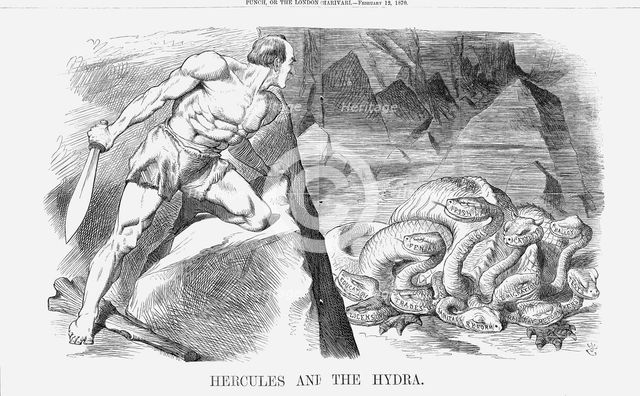 'Hercules and The Hydra', 1870. Creator: Joseph Swain.