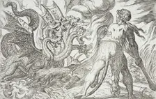 Hercules and the Hydra of Lerna, 1608. Creators: Antonio Tempesta, Nicolaus van Aelst