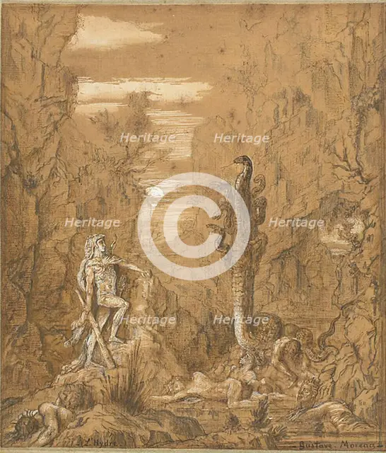 Hercules and the Hydra of Lerna, c. 1876. Creator: Gustave Moreau.