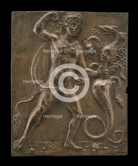 Hercules and the Lernaean Hydra, late 15th - early 16th century. Creator: Moderno.