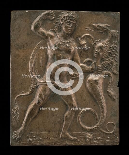 Hercules and the Lernaean Hydra, late 15th - early 16th century. Creator: Moderno.