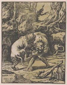 Hercules and the Nemean Lion, 1540-50., 1540-50. Creator: Niccolo Vicentino