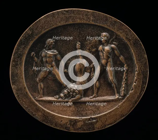 Hercules and the Nemean Lion, 18th century. Creator: Unknown.