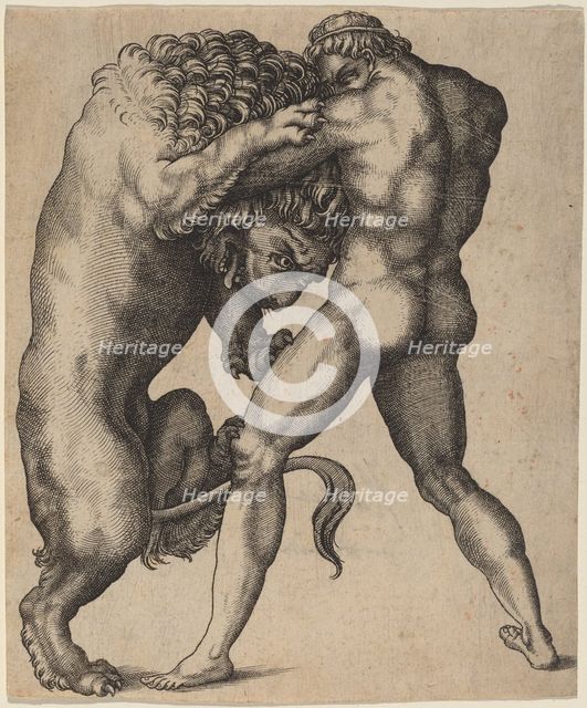 Hercules and the Nemean Lion, c. 1550. Creator: Unknown.