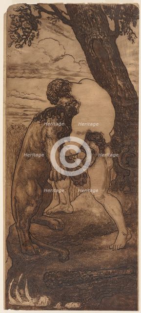 Hercules and the Nemean Lion, c. 1898. Creator: Henri-Arthur Lefort des Ylouses (French, 1846-1912).