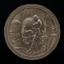 Hercules and the Nemean Lion, late 15th - early 16th century. Creator: Moderno