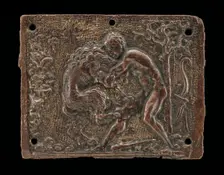 Hercules and the Nemean Lion, late 15th - early 16th century. Creator: Moderno