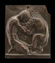 Hercules and the Nemean Lion, late 15th - early 16th century. Creator: Moderno