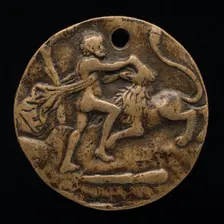 Hercules and the Nemean Lion, late 15th - early 16th century. Creator: Pseudo Melioli