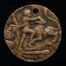 Hercules and the Nemean Lion, late 15th - early 16th century. Creator: Pseudo Melioli