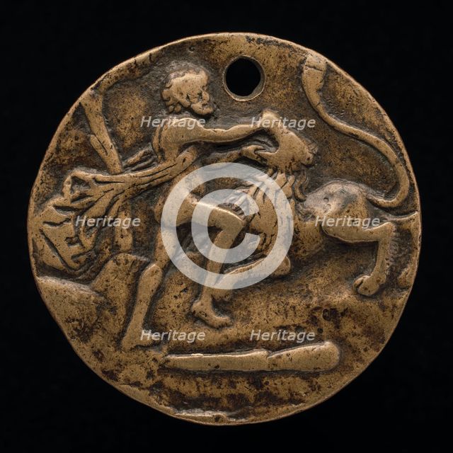 Hercules and the Nemean Lion, late 15th - early 16th century. Creator: Pseudo Melioli.