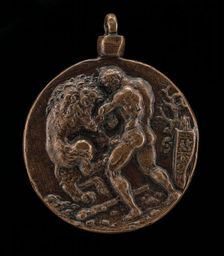 Hercules and the Nemean Lion [reverse], c. 1520. Creator: Unknown