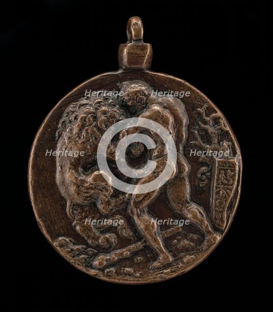 Hercules and the Nemean Lion [reverse], c. 1520. Creator: Unknown.