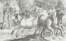 Hercules and the Oxen of Geryones, 1608. Creators: Antonio Tempesta, Nicolaus van Aelst