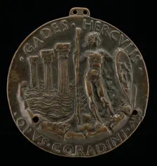Hercules and Three Columns in the Sea [reverse], 1472. Creator: Lodovico Corradini