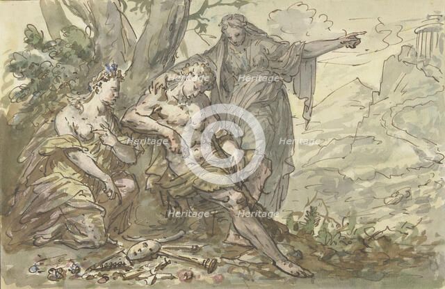 Hercules at the crossroads, 1677-1755. Creator: Elias van Nijmegen.