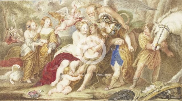 Hercules at the crossroads. Creator: Arnold Houbraken.