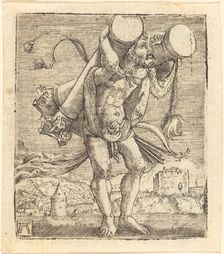 Hercules Bearing the Column of Gades, c. 1520/1525. Creator: Albrecht Altdorfer