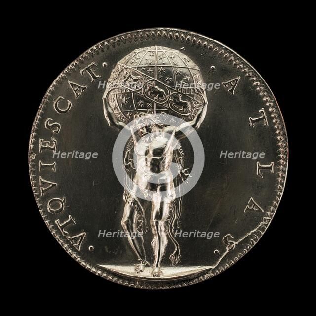 Hercules Bearing the Globe [reverse], 1557. Creator: Gianpaolo Poggini.