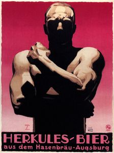 Hercules Beer, 1925. Artist: Hohlwein, Ludwig (1874-1949)