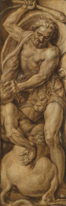 Hercules Destroying the Centaur Nessus, c.1550-c.1560. Creator: Maerten van Heemskerck
