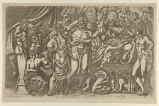 Hercules dressed as a woman, 1540-45. Creator: Antonio Fantuzzi