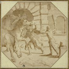 Hercules Felling King Diomedes, 1540/46. Creator: Giulio Romano