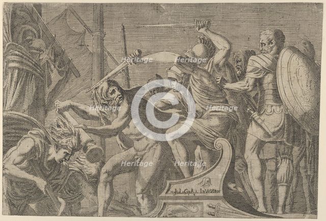 Hercules Fighting Aboard The Argonauts' Ship, ca. 1542-45. Creator: Leon Davent.