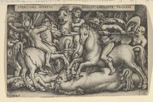 Hercules Fighting Against the Trojans, from The Labors of Hercules, 1545. Creator: Sebald Beham