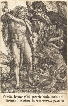 Hercules Fighting with the Hydra of Lernea, 1550. Creator: Heinrich Aldegrever