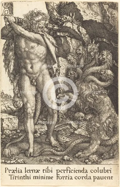 Hercules Fighting with the Hydra of Lernea, 1550. Creator: Heinrich Aldegrever.