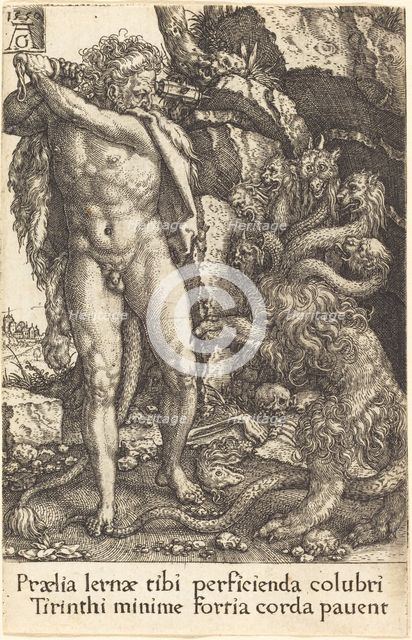 Hercules Fighting with the Hydra of Lernea, 1550. Creator: Heinrich Aldegrever.