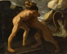 Hercules Fighting the Nemean Lion, 1634. Creator: Francisco de Zurbaran