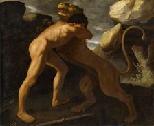 Hercules Fighting the Nemean Lion, 1634. Creator: Francisco de Zurbaran