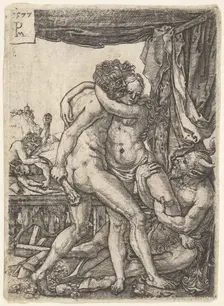 Hercules Fighting the Centaurs, 1577. Creator: Master PM