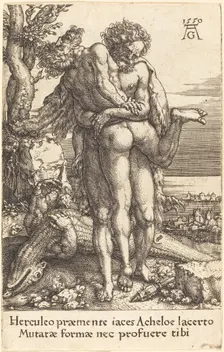 Hercules Fighting the Rivergod Achelus, 1550. Creator: Heinrich Aldegrever
