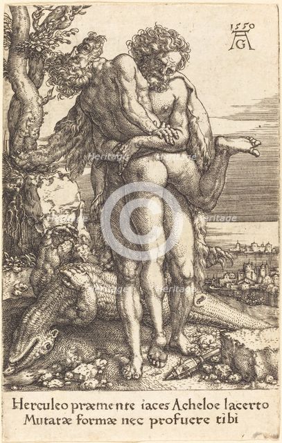 Hercules Fighting the Rivergod Achelus, 1550. Creator: Heinrich Aldegrever.