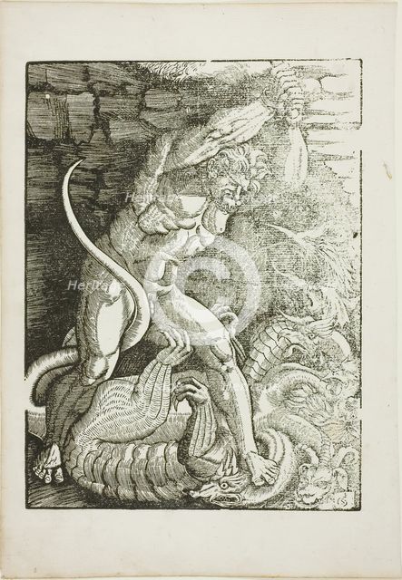 Hercules Killing the Lernean Hydra, from Scenes from the Life of Hercules, c. 1528. Creator: Gabriel Salmon.