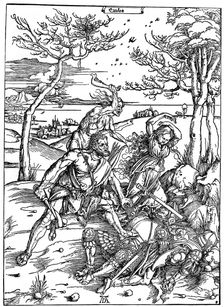 Hercules Killing the Molionides c1496-1498, (1936). Creator: Albrecht Durer