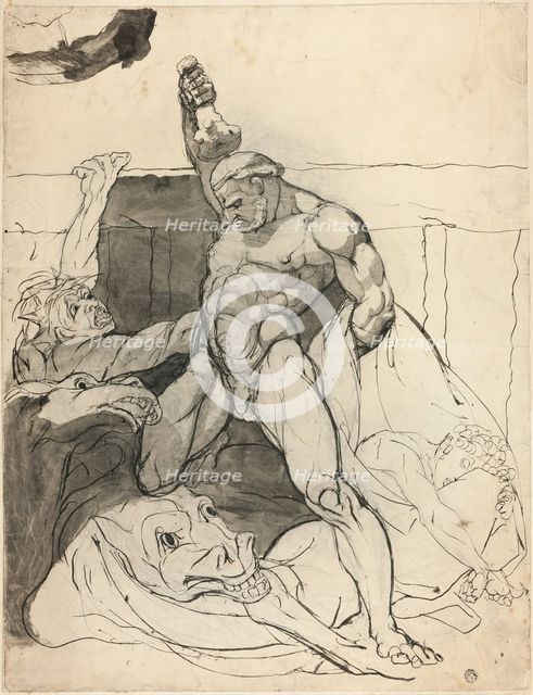 Hercules Killing the Mares of Diomedes, 1800/05. Creator: Henry Fuseli.