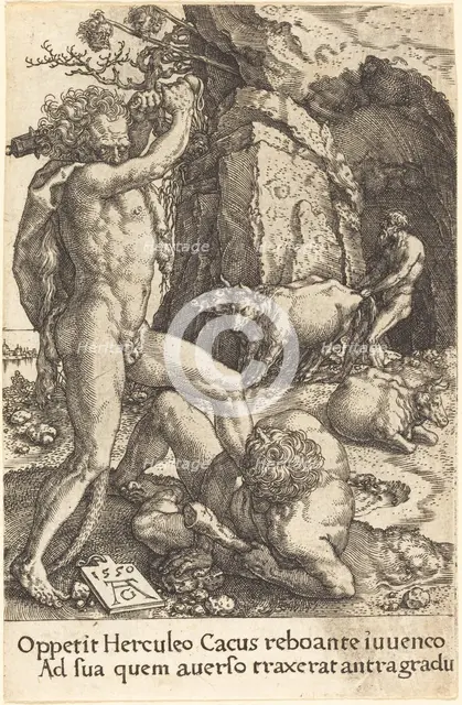 Hercules Killing Cacus, 1550. Creator: Heinrich Aldegrever.