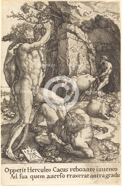 Hercules Killing Cacus, 1550. Creator: Heinrich Aldegrever.