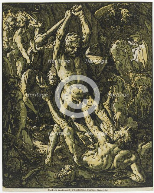 Hercules killing Cacus, 1588. Creator: Goltzius, Hendrick (1558-1617).