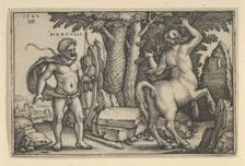 Hercules Killing Nessus, from The Labors of Hercules, 1542. Creator: Sebald Beham